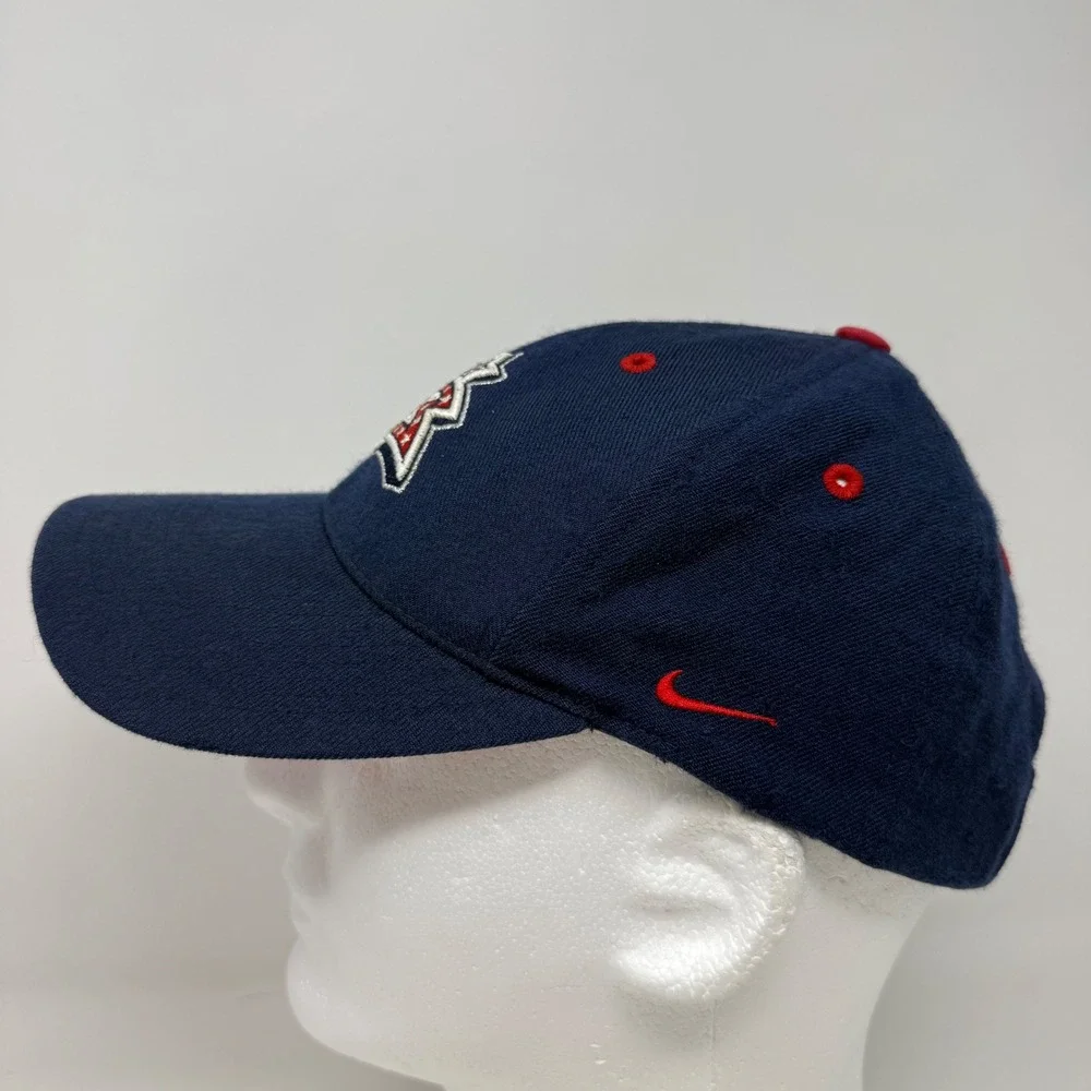 Vintage Nike Team Columbus Blue Jackets NHL Wool Hat Navy Blue Red Strapback